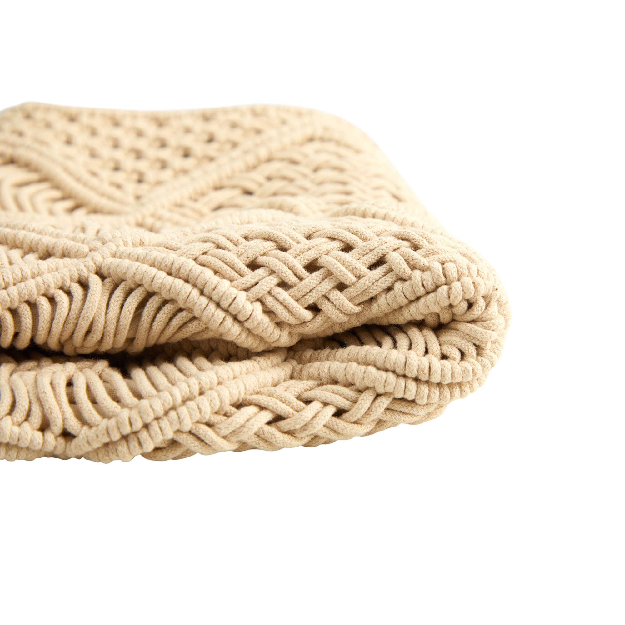 18" Bohemian Cross Woven Macramé Pillow Cover